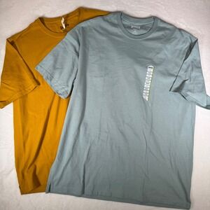 Set of 2 Duluth Trading Co Mens XL Relaxed Fit Longtail T Shirts Gold and Blue